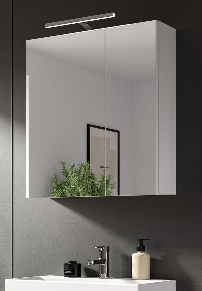 Inn.Furn Badezimmerspiegelschrank Larik (Badschrank in weiß, 2-türig) Breit günstig online kaufen