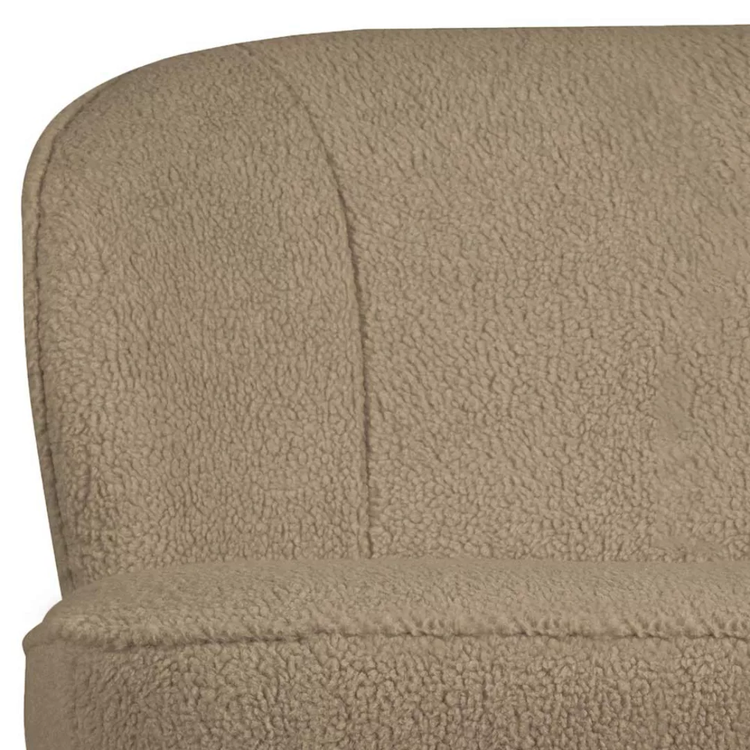 Kleines Sofa aus Webplüsch Beige Vierfußgestell aus Holz günstig online kaufen