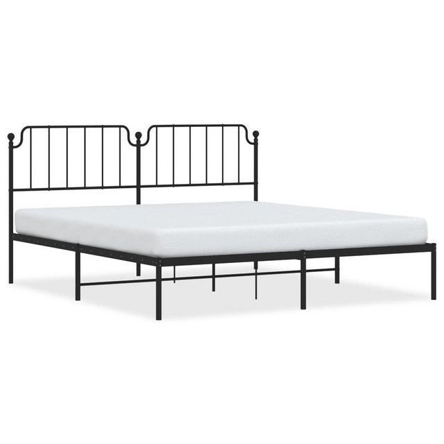 vidaXL Bettgestell Bettgestell mit Kopfteil Metall Schwarz 160x200 cm Bett günstig online kaufen