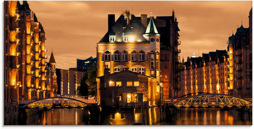 Artland Glasbild "Speicherstadt in Hamburg", Deutschland, (1 St.), in versc günstig online kaufen