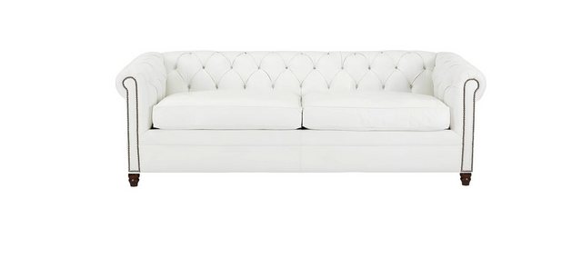 Xlmoebel Sofa Moderne Dreisitzer Chesterfield Couch in Weiß aus Leder, Herg günstig online kaufen