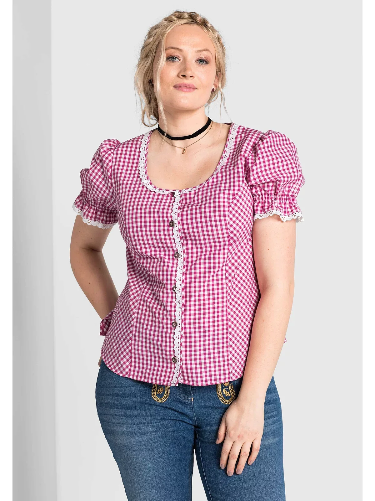 Sheego Karobluse "Große Größen", im Trachten-Look günstig online kaufen