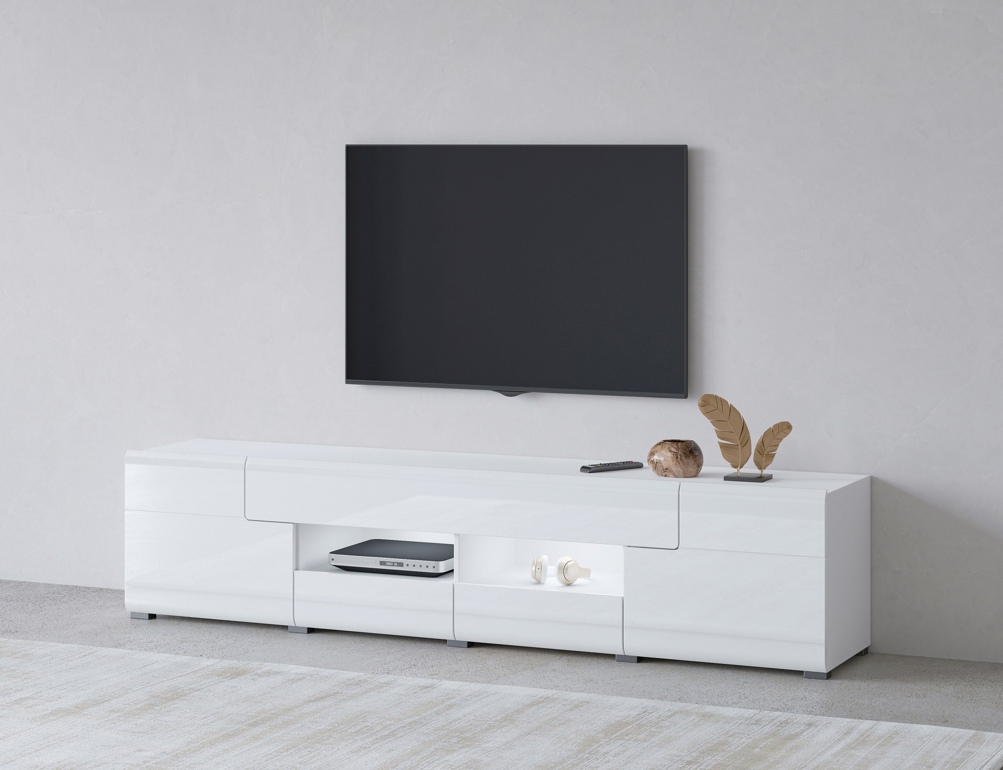 INOSIGN Lowboard "Toledo,Breite 209cm, trendige TV-Schrank mit dekorative F günstig online kaufen