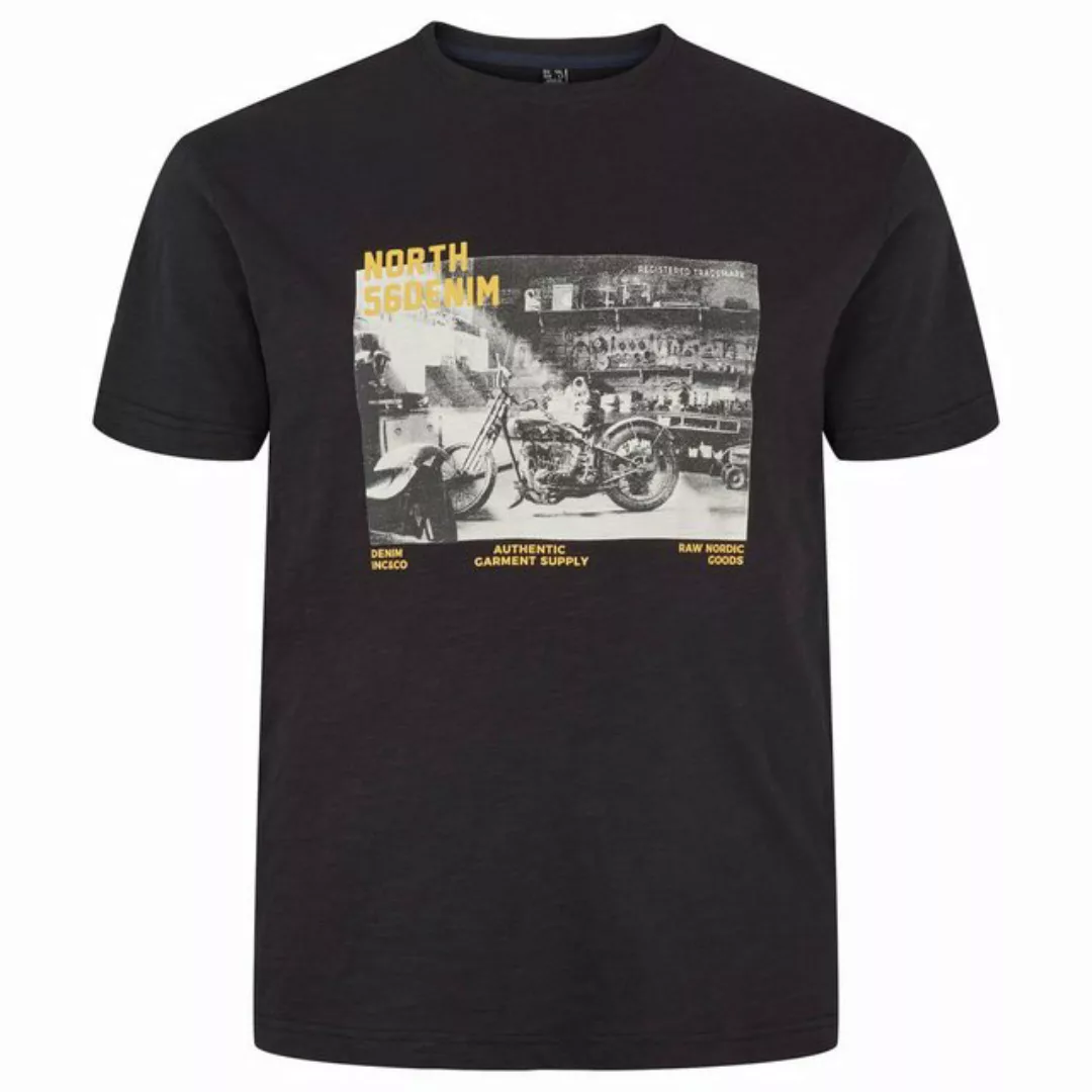 north 56 4 Print-Shirt Schwarzes Printed T-Shirt in XXL Größen von North 56 günstig online kaufen