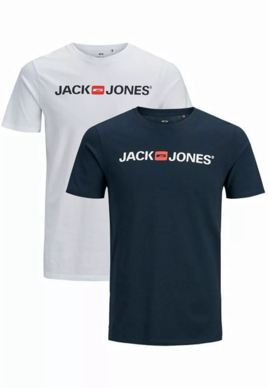 Jack & Jones T-Shirt JJECORP LOGO Print Kurzarm 2-er Stück Pack T-Shirt (2- günstig online kaufen
