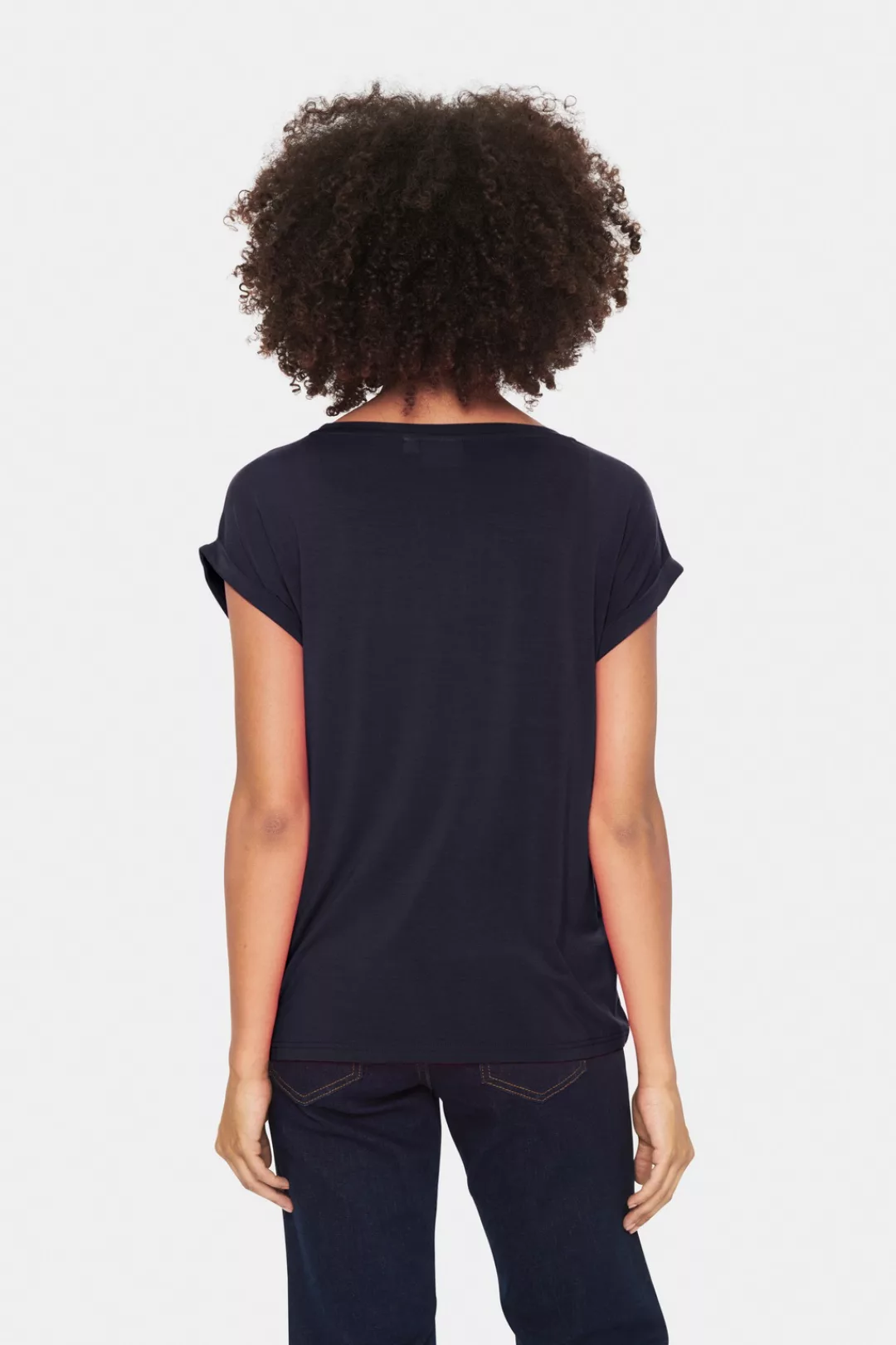 Saint Tropez Rundhalsshirt, Basic in edler LYOCELL Qualität günstig online kaufen
