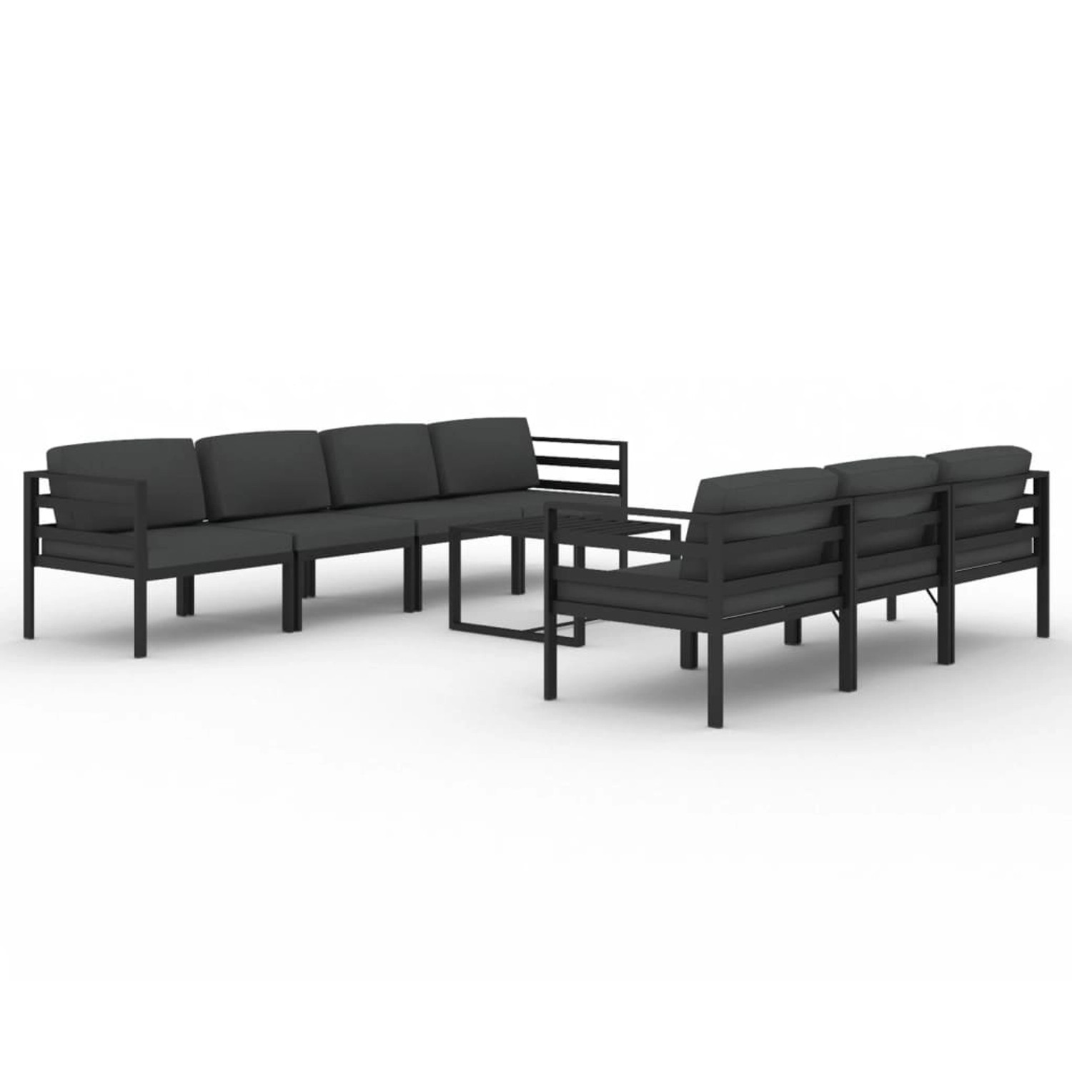 Vidaxl 8-tlg. Garten-lounge-set Mit Kissen Aluminium Anthrazit günstig online kaufen
