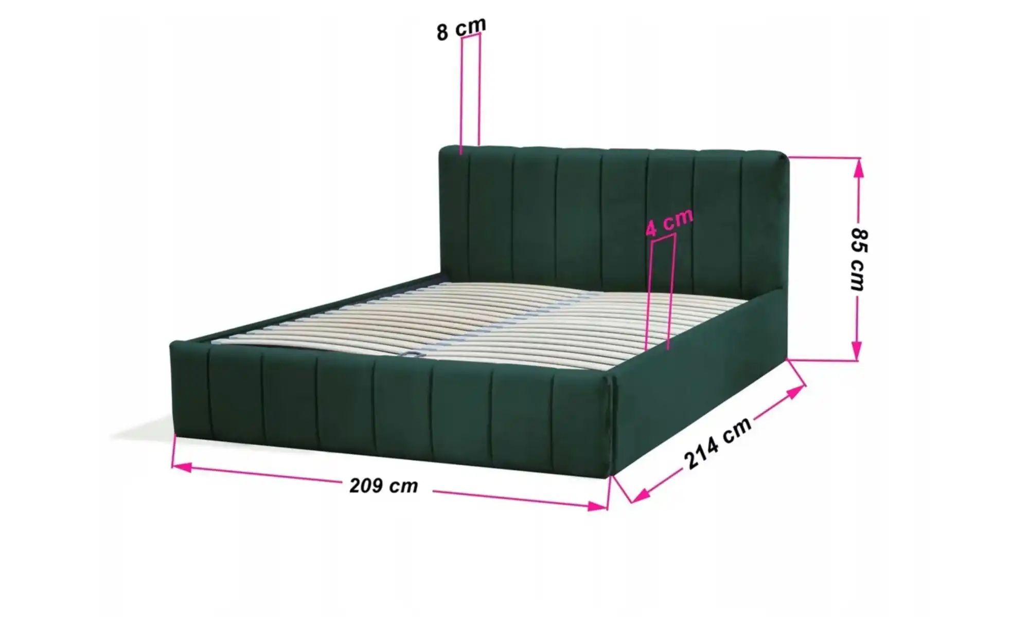 Polsterbett mit Bettkasten Nina ¦ grau ¦ Maße (cm): H: 85 Betten > Polsterb günstig online kaufen