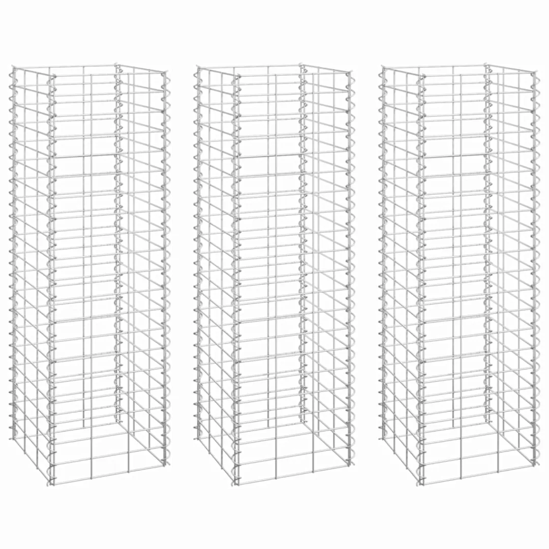 Gabionen-hochbeete 3 Stk. 30x30x100 Cm Eisen günstig online kaufen