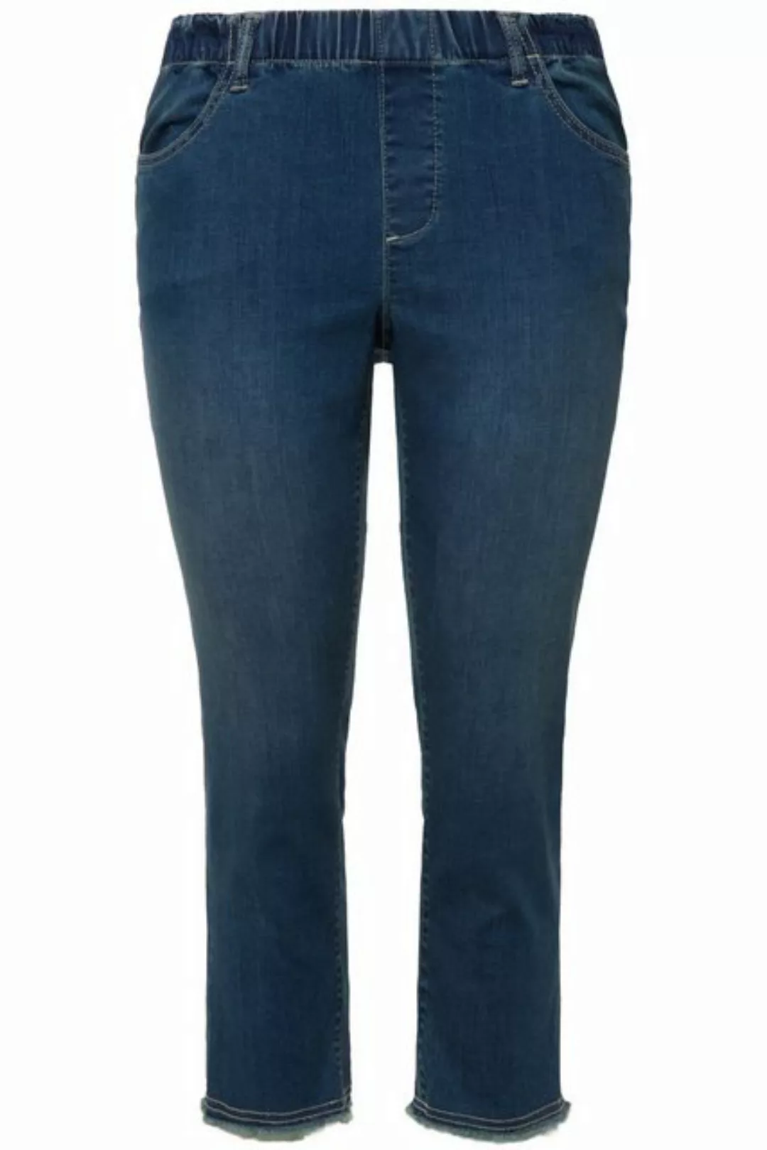 Ulla Popken Regular-fit-Jeans 7/8-Jeans Sienna Fransensaum schmales Bein günstig online kaufen