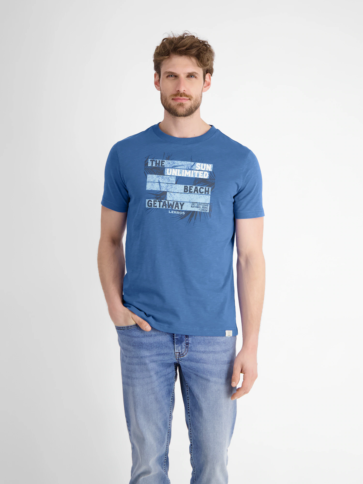 LERROS T-Shirt "LERROS Herren T-Shirt mit sommerlichem Brustprint" günstig online kaufen