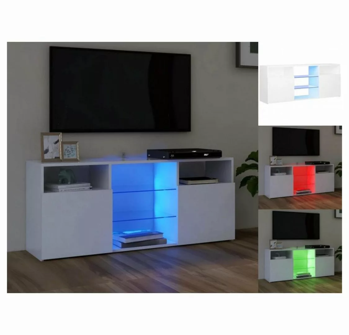 vidaXL TV-Schrank TV-Schrank mit LED-Leuchten Weiß 120x30x50 cm Lowboard günstig online kaufen