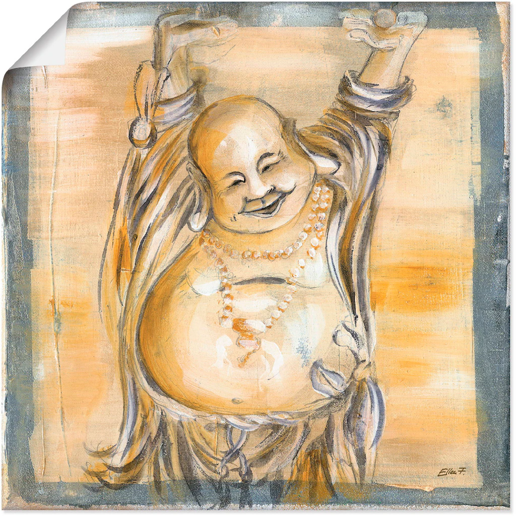 Artland Wandbild »Fröhlicher Buddha II«, Religion, (1 St.), als Alubild, Ou günstig online kaufen