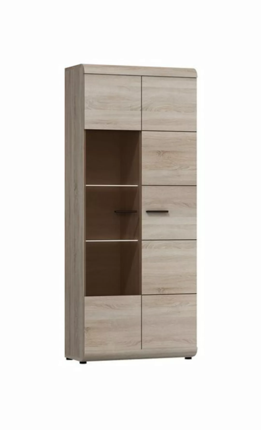 Feldmann-Wohnen Vitrine Link (1 Holztür, 1 Glastür, 8 Einlegeböden, 1-St., günstig online kaufen