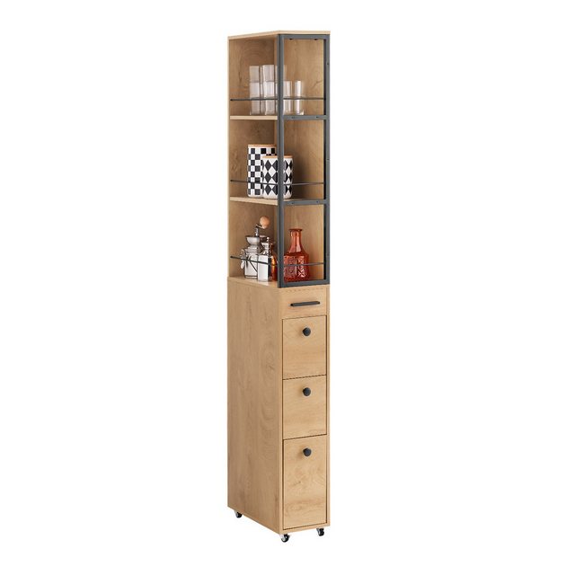 SoBuy Hochschrank NSR13 Nischenregal mit 3 Schubladen Küchenregal Nischenwa günstig online kaufen