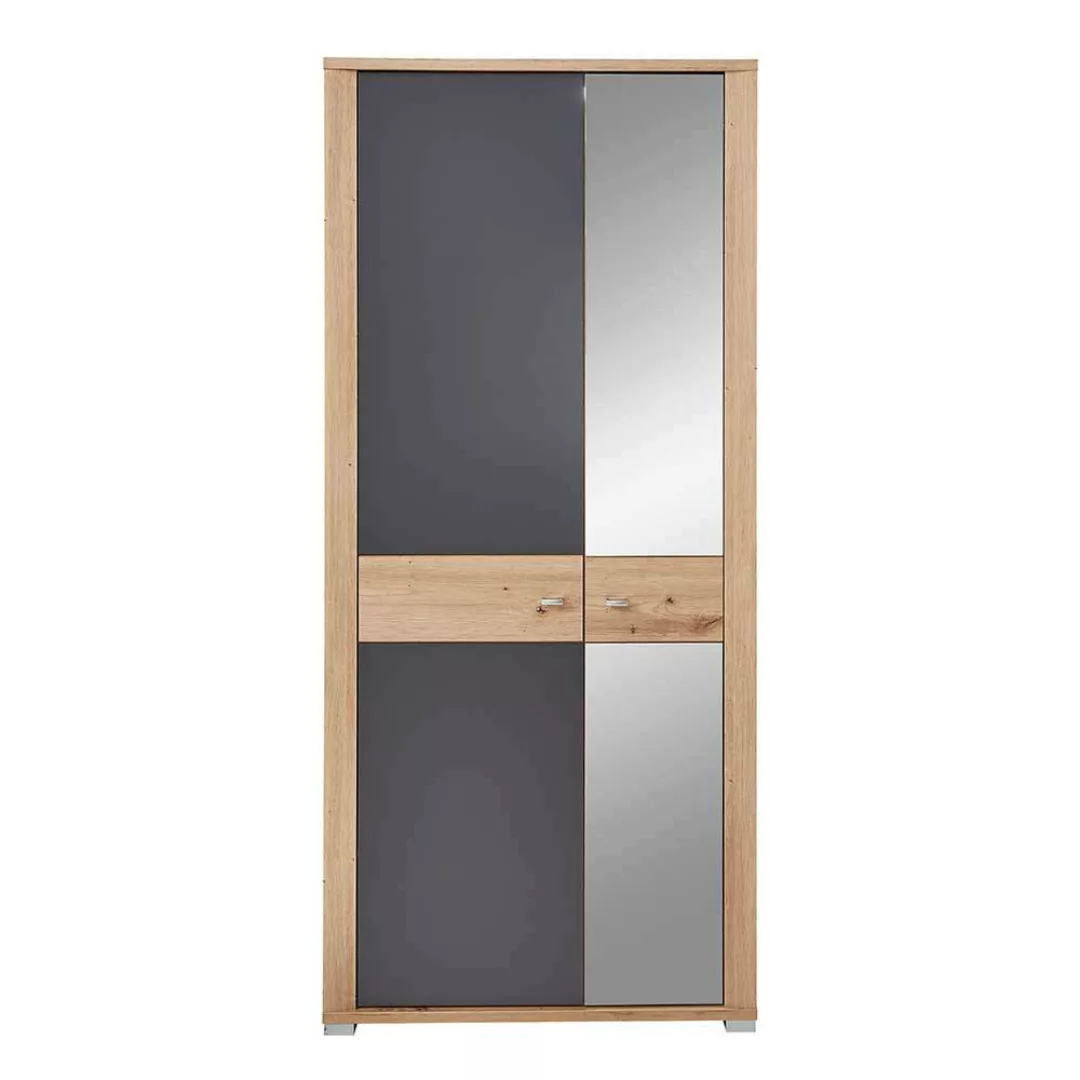 Garderoben Kleiderschrank mit Spiegeltür 193 cm hoch günstig online kaufen