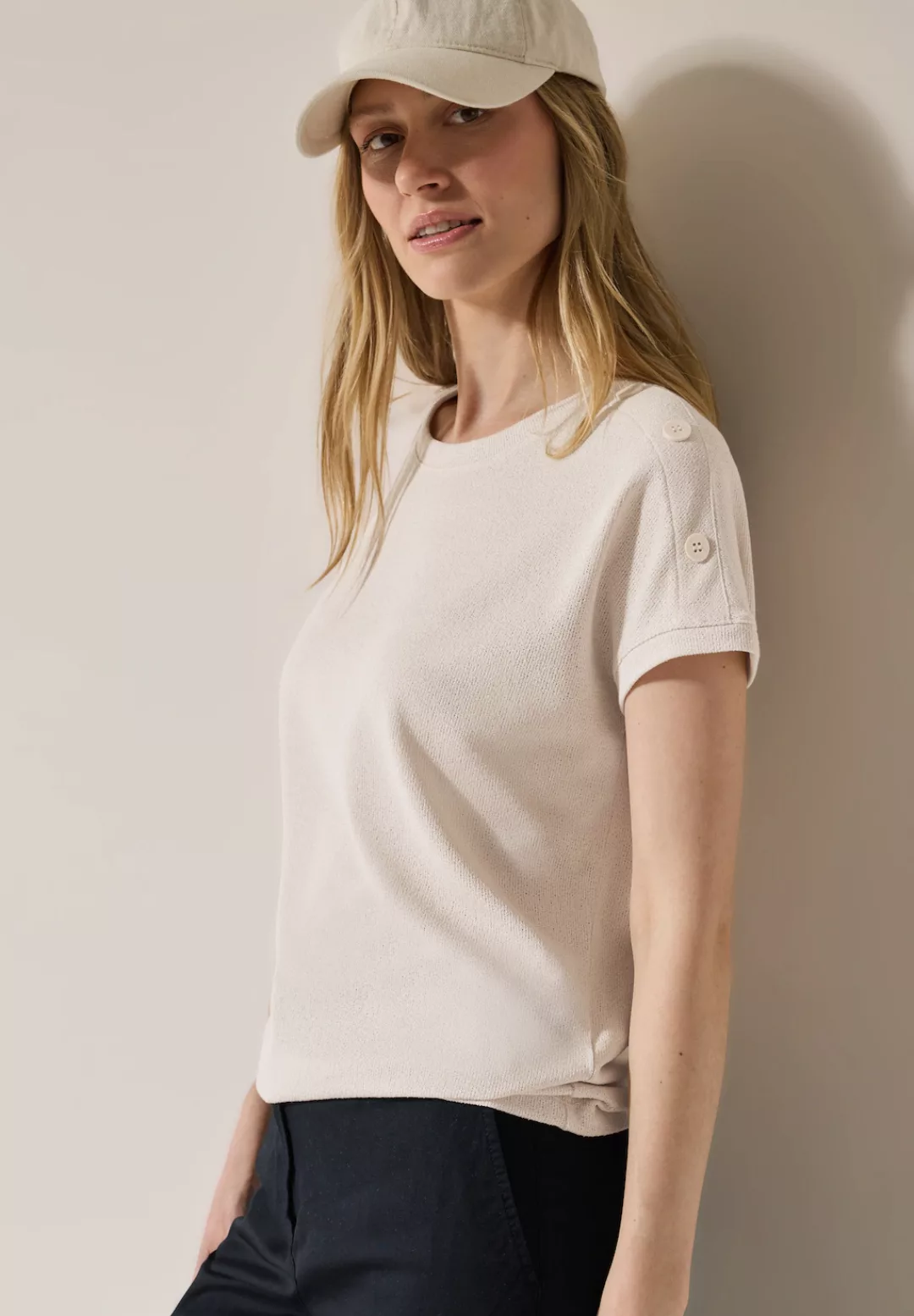 Cecil T-Shirt, aus softem Materialmix günstig online kaufen