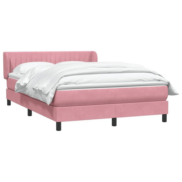 vidaXL Bett Boxspringbett mit Matratze Rosa 140x220 cm Samt günstig online kaufen