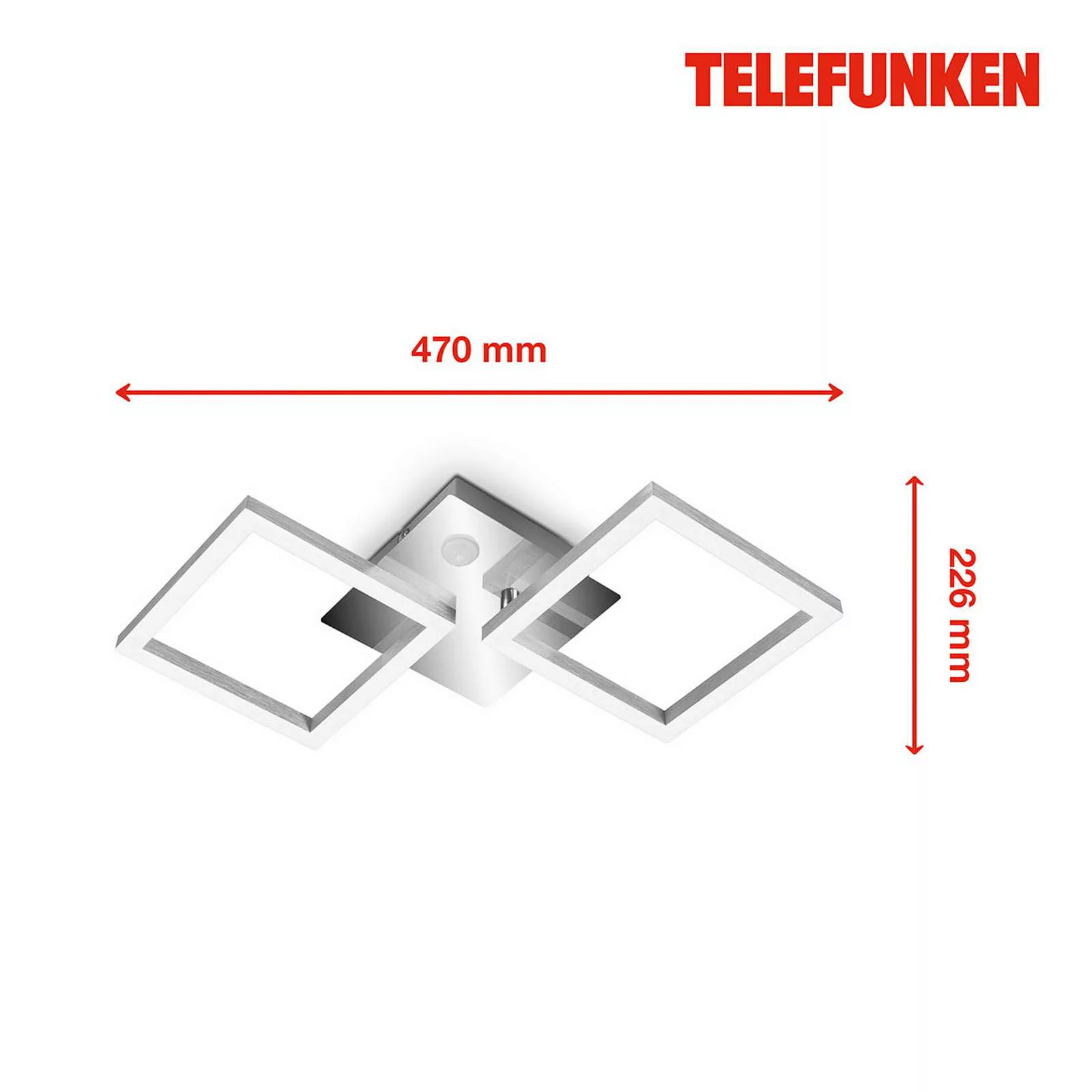 LED-Sensor-Deckenleuchte Frame chrom/alu 47x23cm günstig online kaufen