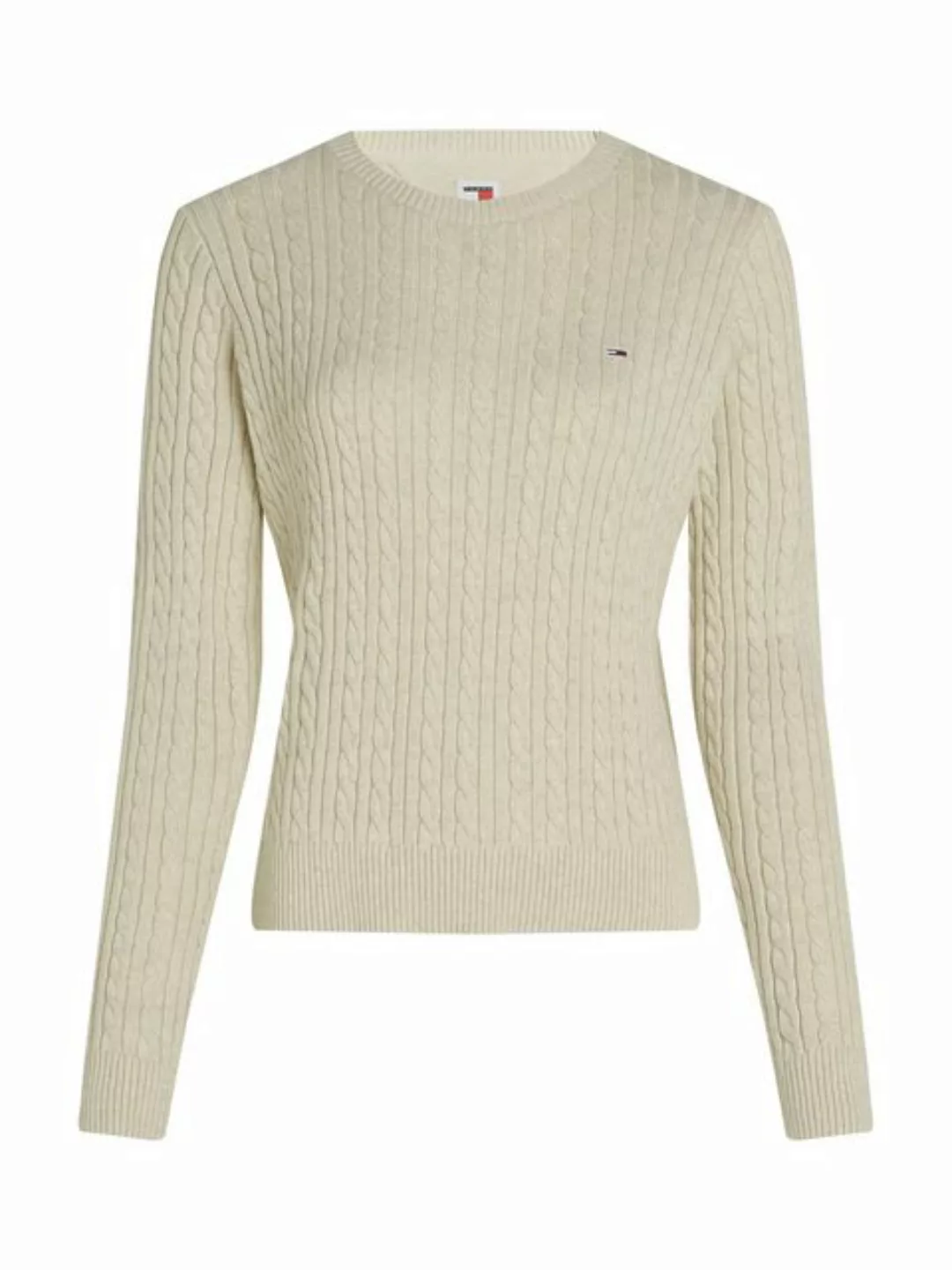 Tommy Jeans Strickpullover TJW CABLE ESSENTIAL SWEATER mit Zopfmuster, Logo günstig online kaufen