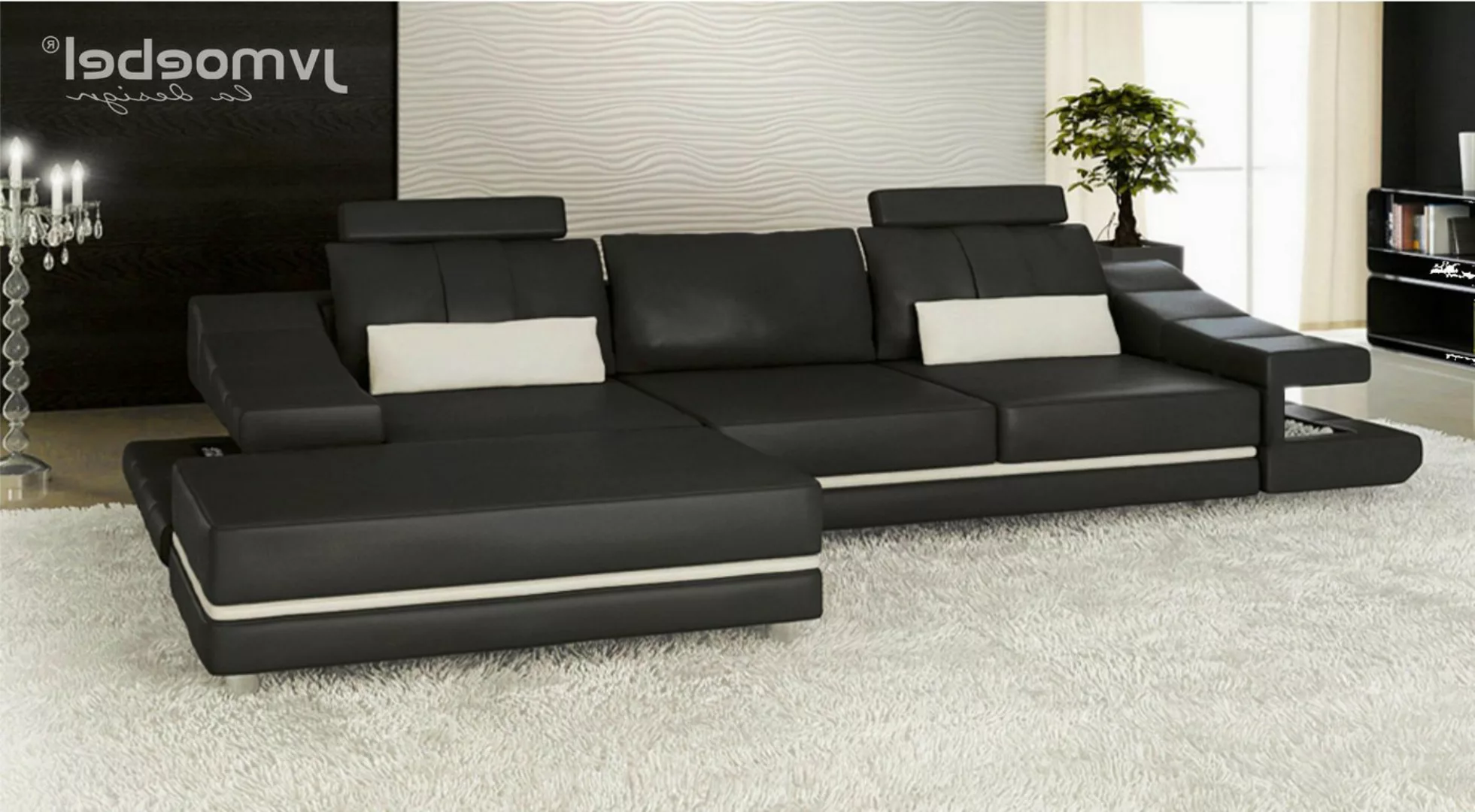 Xlmoebel Sofa Neuartiges Luxus-Sofa aus edlem Leder für 3 Personen mit Hock günstig online kaufen