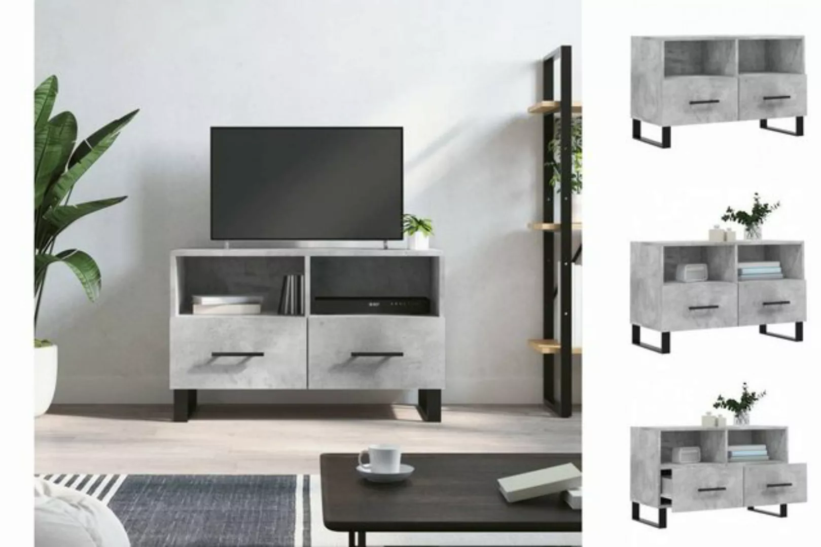 vidaXL TV-Schrank TV-Schrank Betongrau 80x36x50 cm Spanplatte günstig online kaufen