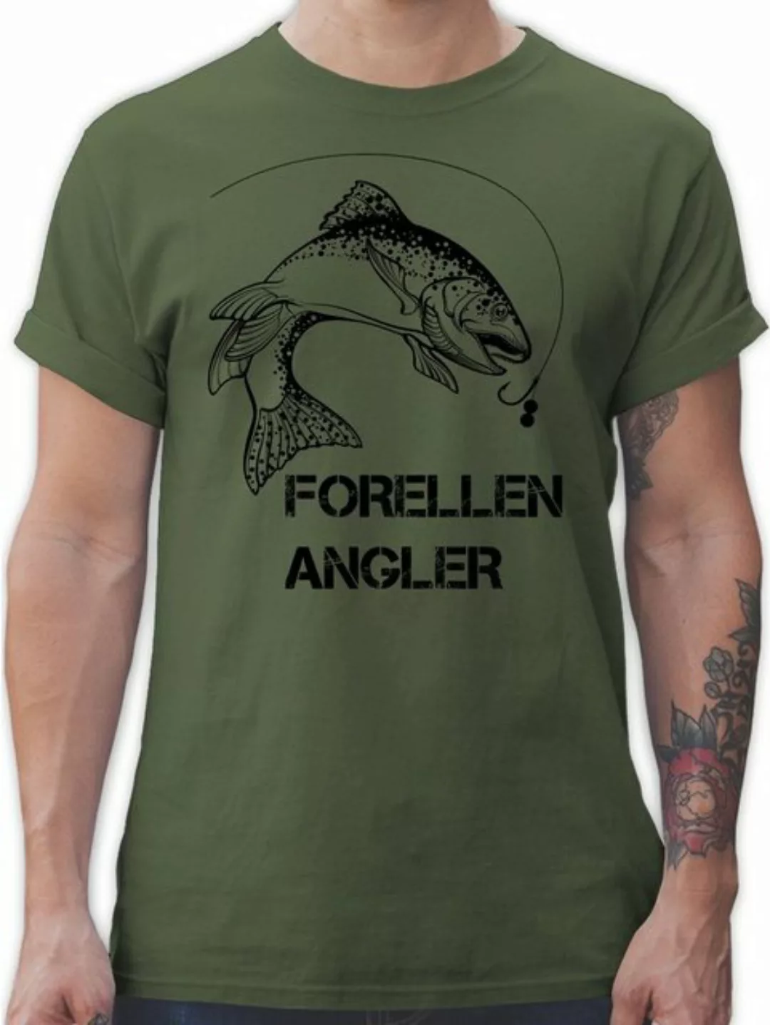 Shirtracer T-Shirt Forellenangler - schwarz Angler Geschenke günstig online kaufen