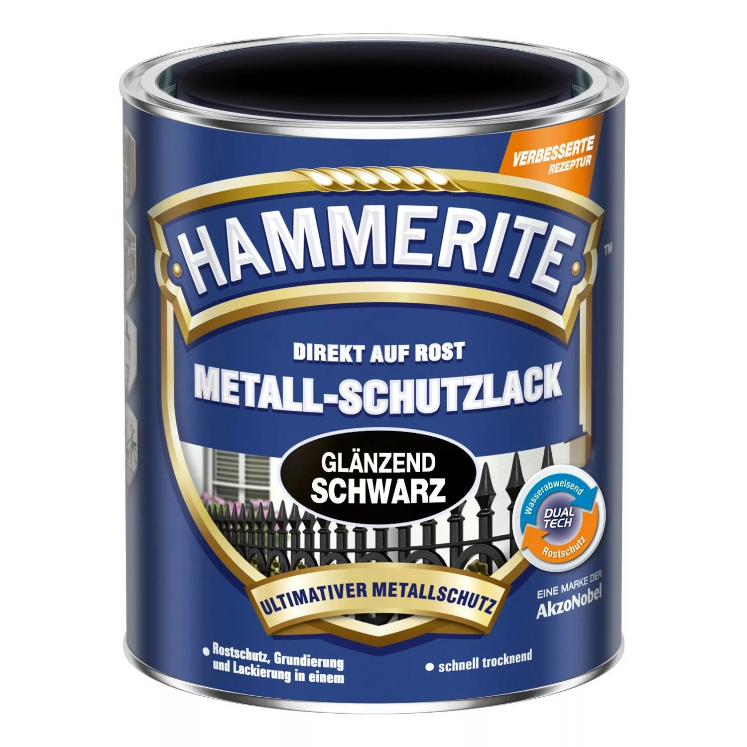 Hammerite Metall-Schutzlack Schwarz glänzend 750 ml günstig online kaufen