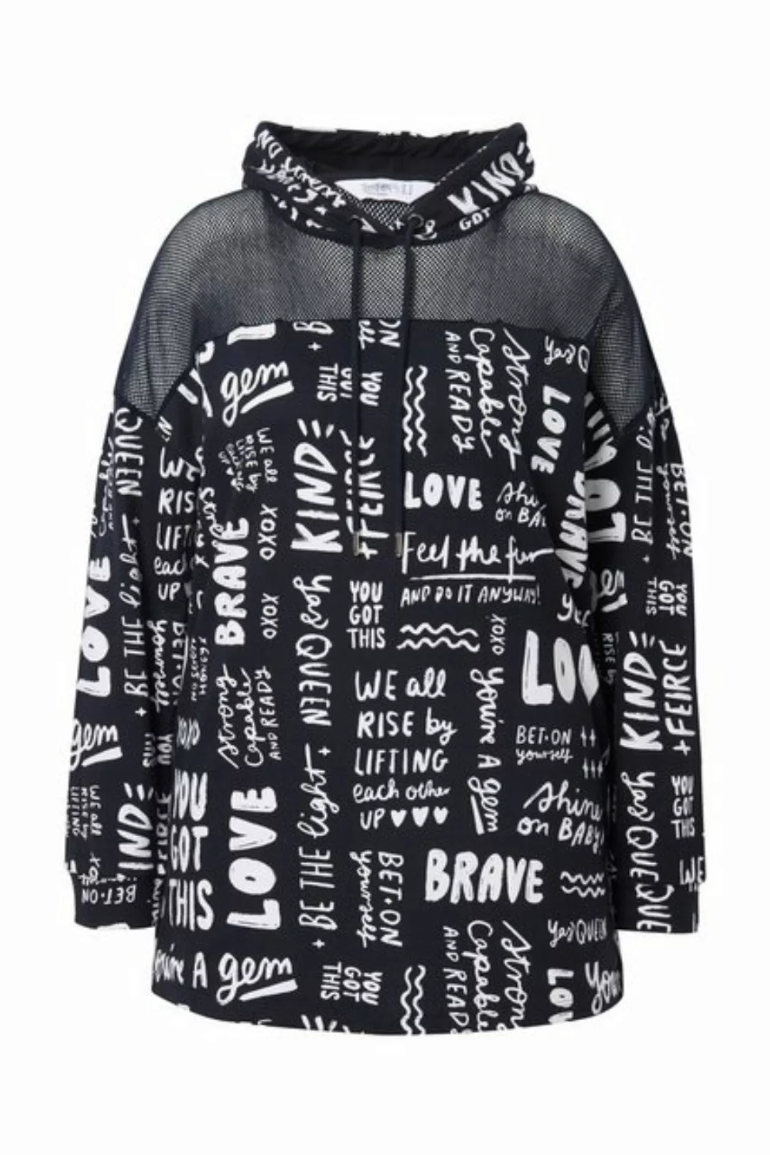 Angel of Style Sweatshirt Long-Hoodie oversized Wording-Muster Kapuze günstig online kaufen