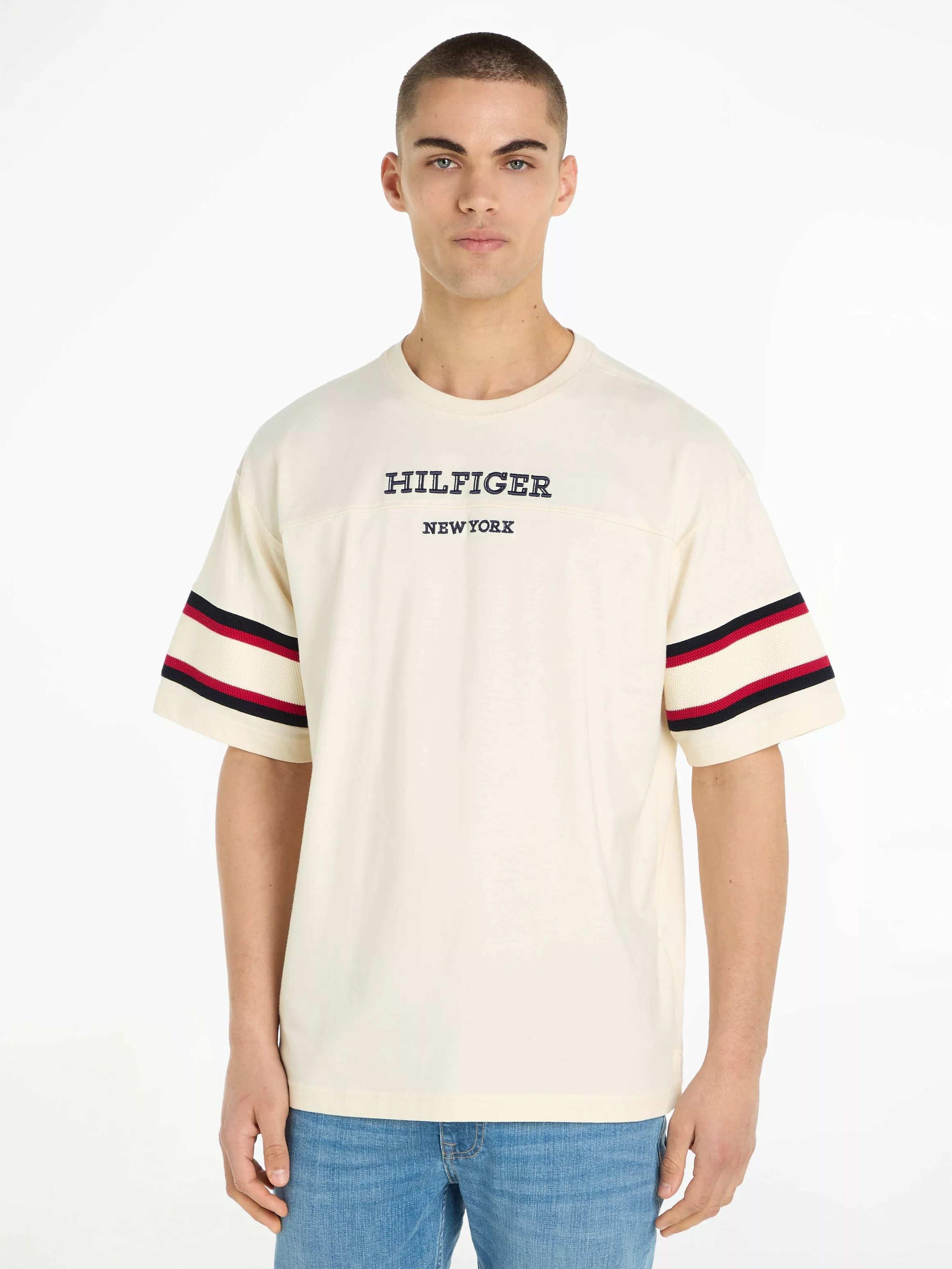 Tommy Hilfiger T-Shirt "MONOTYPE SLEEVE COLOURBLOCK TEE", mit Druck günstig online kaufen