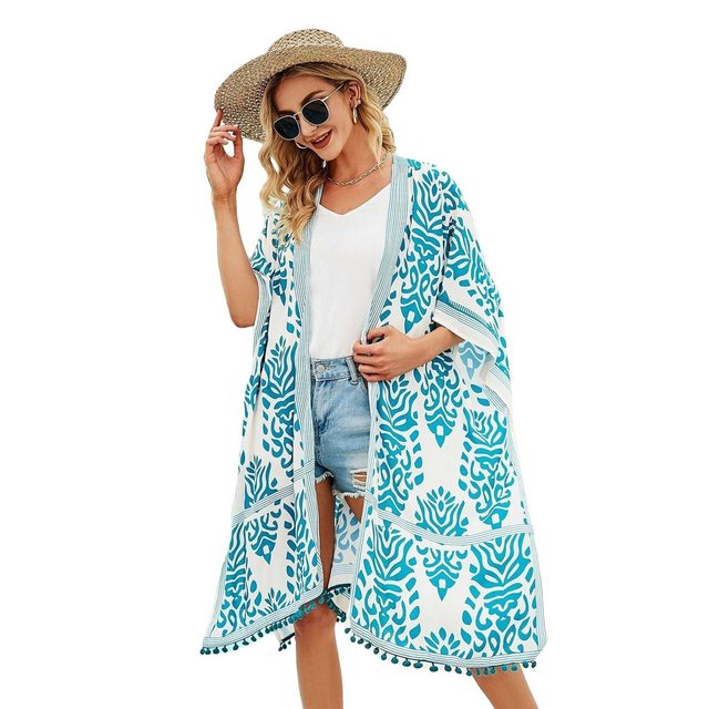 AUKUU Strandkleid Strandurlaub bedruckter sexy Cardigan-Abdeckung 95*100cm günstig online kaufen