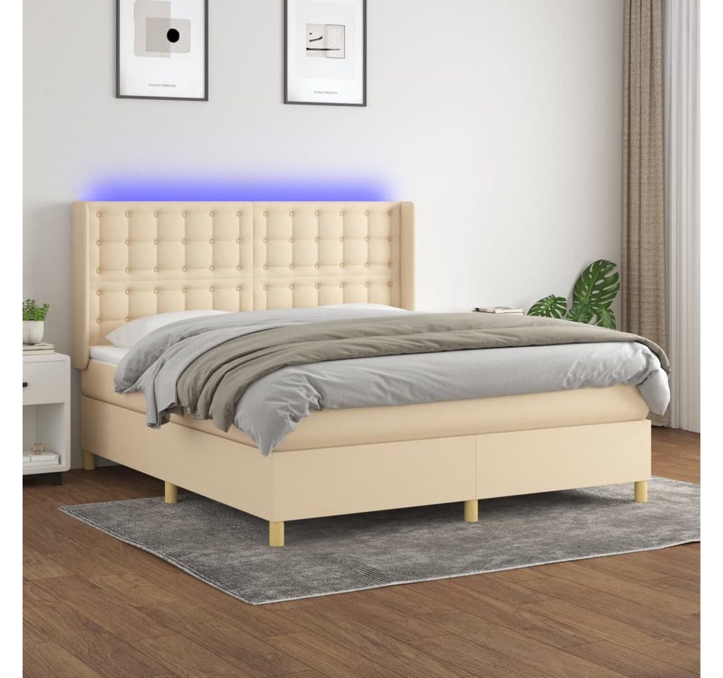 vidaXL Boxspringbett Bett Boxspringbett mit Matratze und LED Stoff (160 x 2 günstig online kaufen