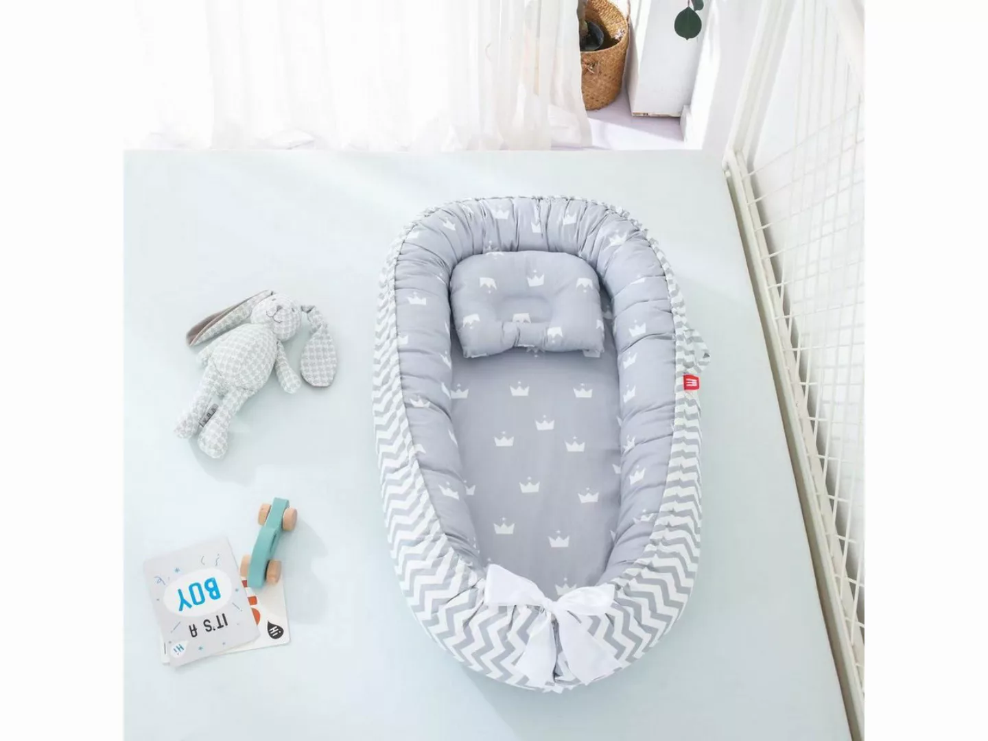 ibettertec Babybett Bettnestchen Kuschelnest Baby 88x53,kuscheliges Babynes günstig online kaufen