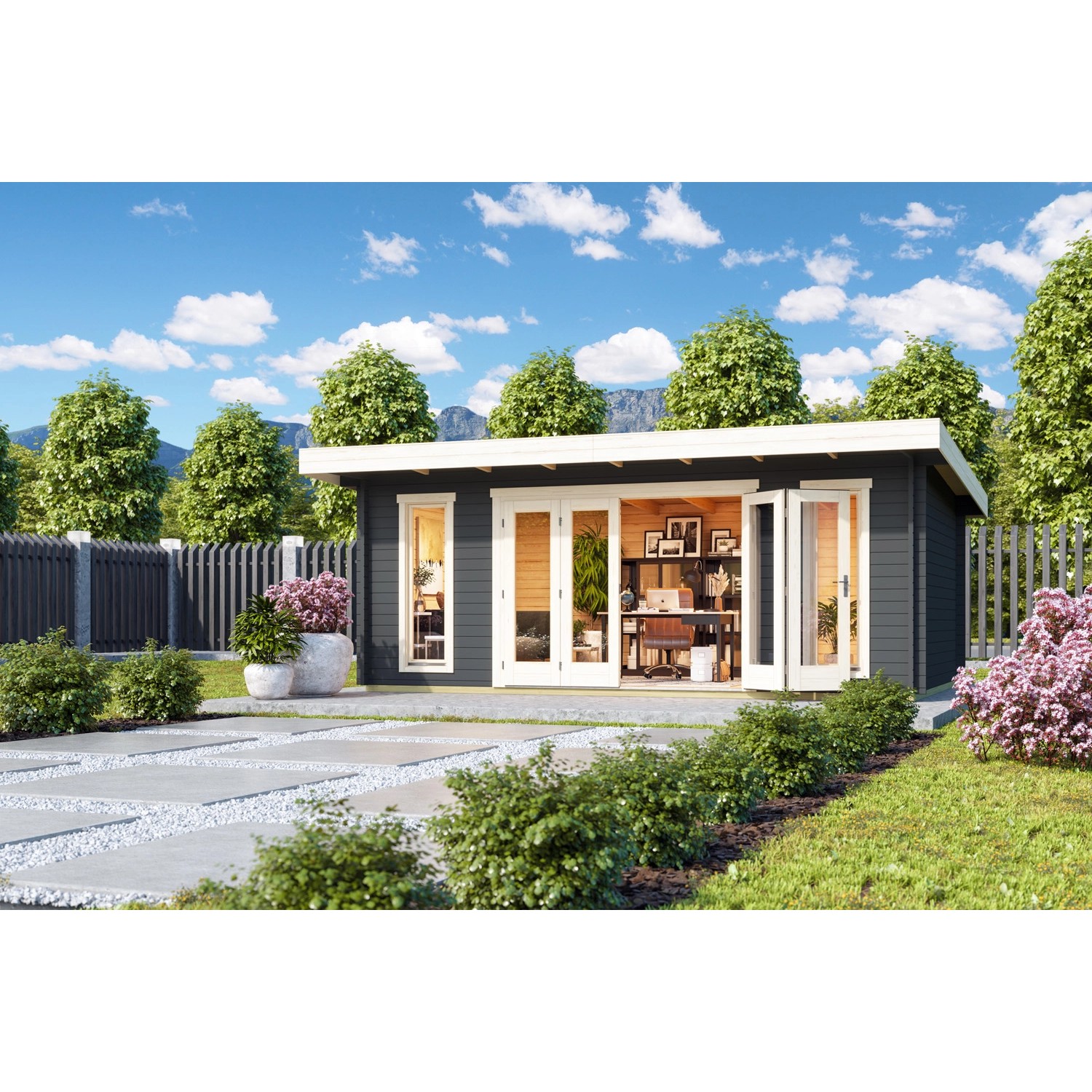 Lasita Maja Gartenhaus Sussex 2 Carbongrau 570 cm x 360 cm günstig online kaufen