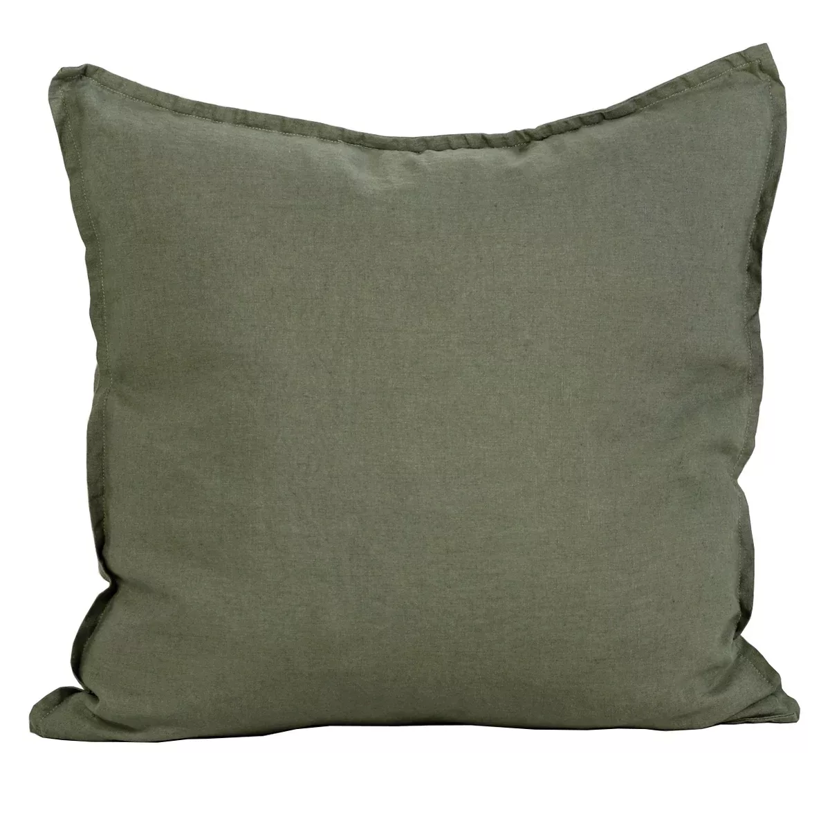 Washed linen Kissenbezug 50 x 50cm Khaki (grün) günstig online kaufen