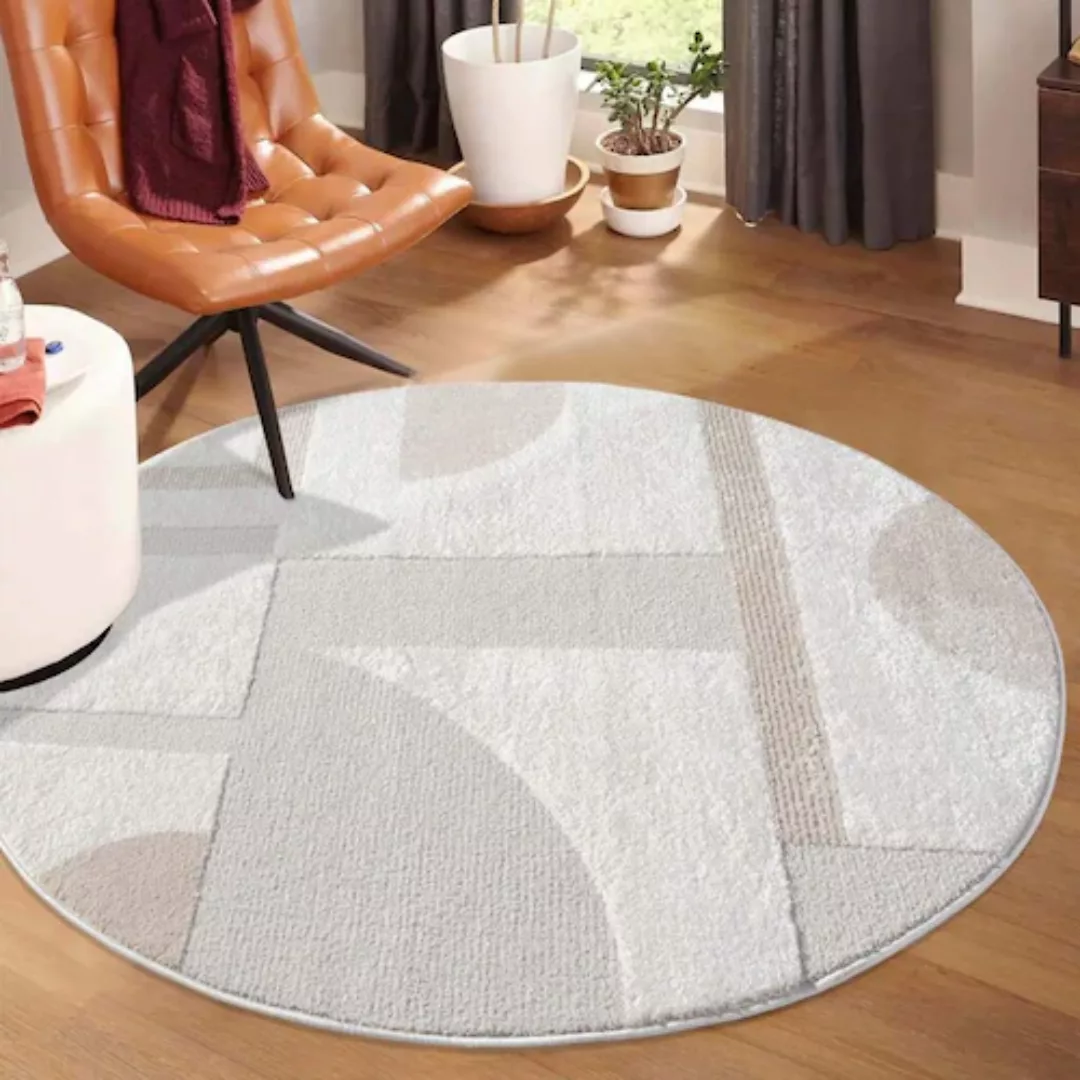 Carpet City Teppich »LOUNGE 9992«, rund, Kurzflor-Teppich Modern, Hoch-Tief günstig online kaufen