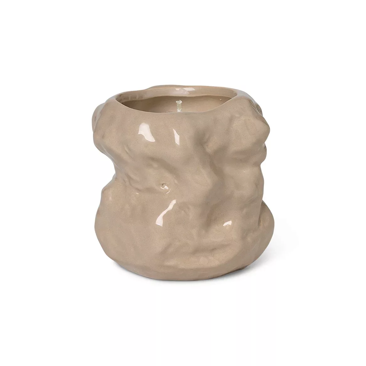 Parfumierte Kerze Tuck keramik beige / Steinzeug - Duftnote Kamille - Ferm günstig online kaufen