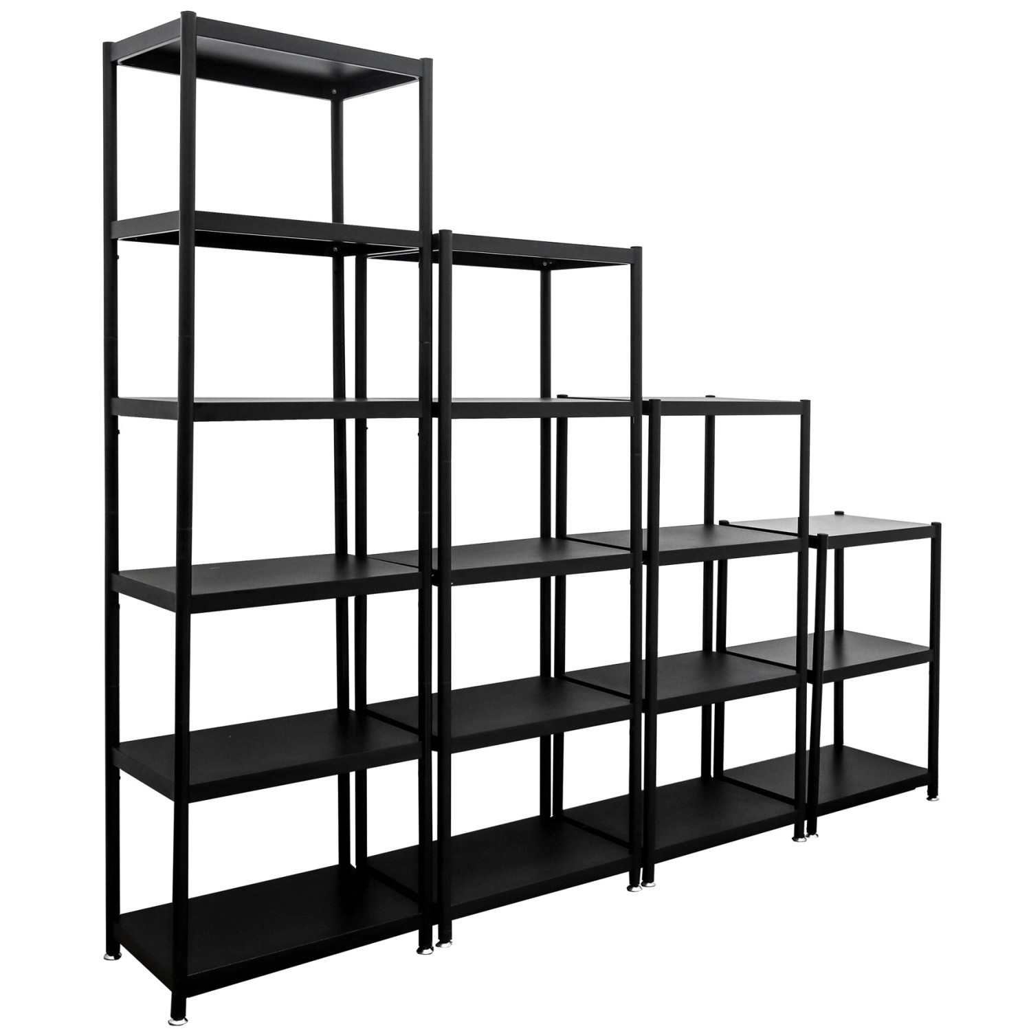 shelfr Metallregal mit 3 bis 6 Ebenen 244x41x120 cm Schwarz günstig online kaufen