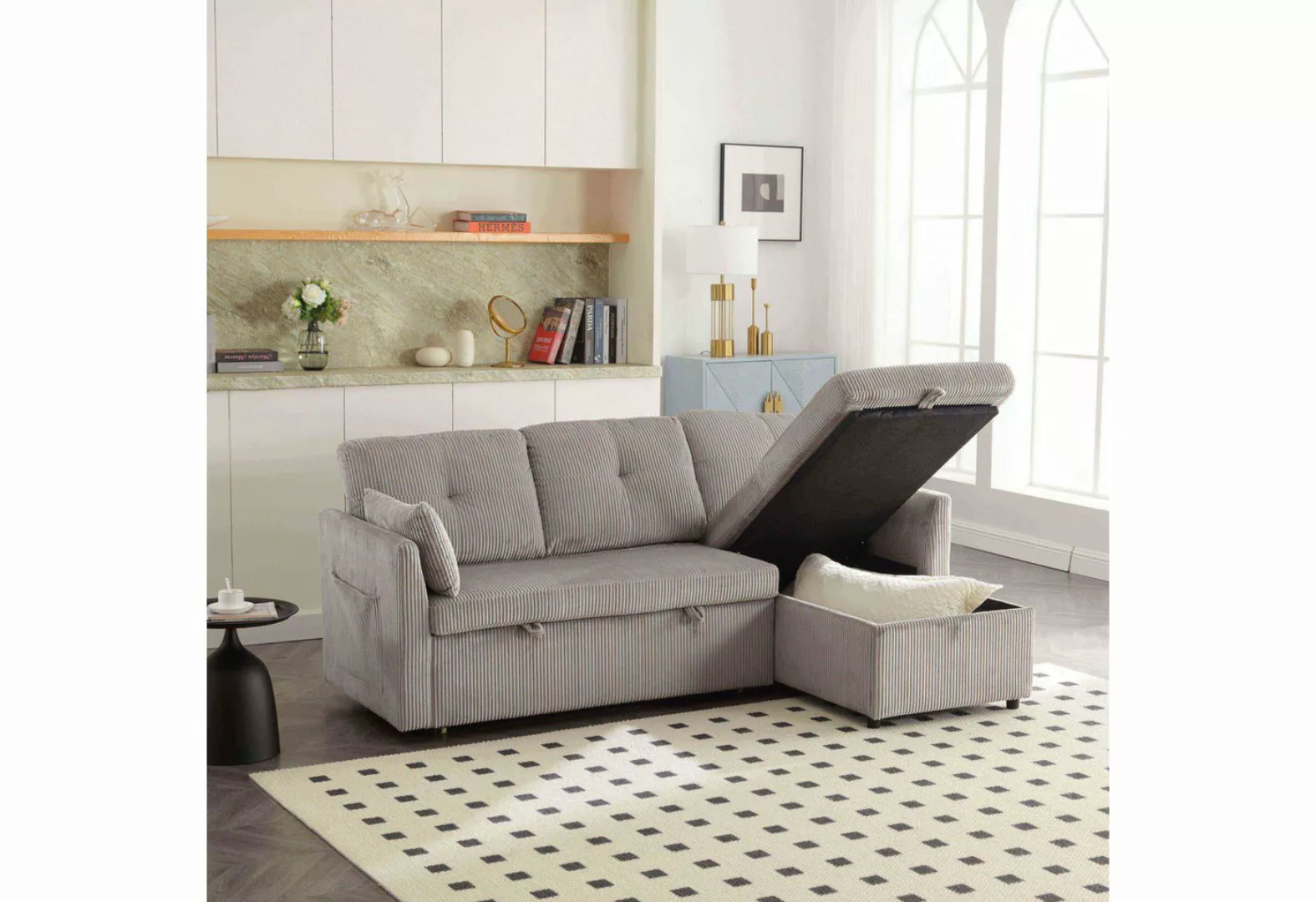 HAUSS SPLOE Sofa Schlafsofa Polstermöbel mit Stauraum moderne Design-L-förm günstig online kaufen