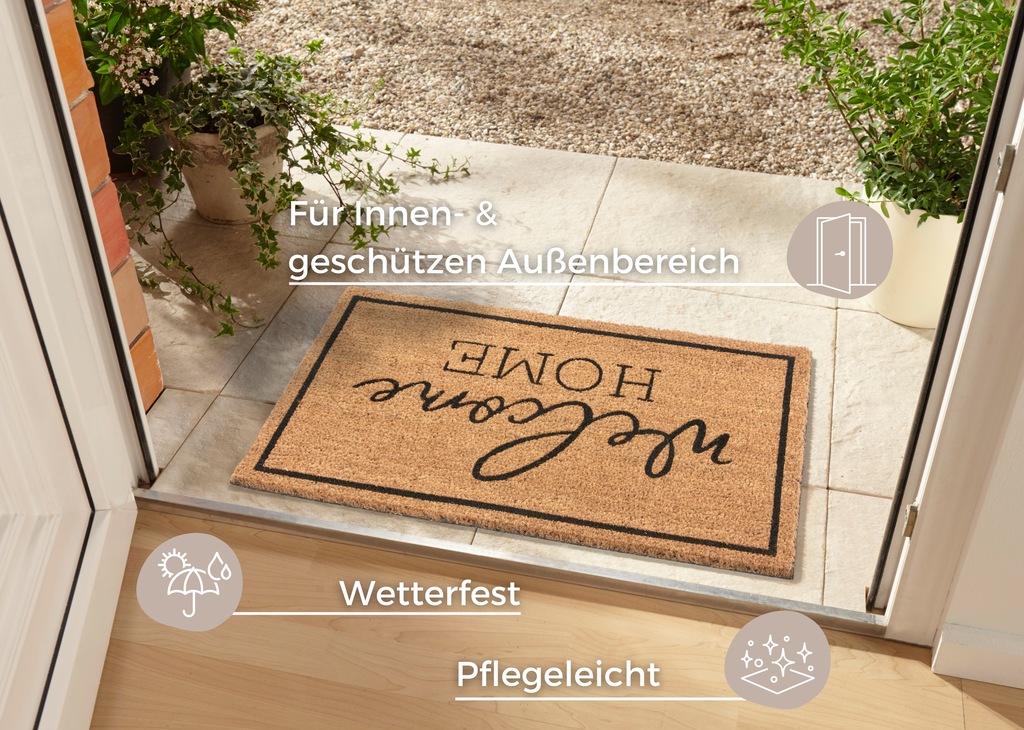 HANSE Home Fußmatte »Mix Mats Kokos Welcome Home«, rechteckig, 15 mm Höhe, günstig online kaufen