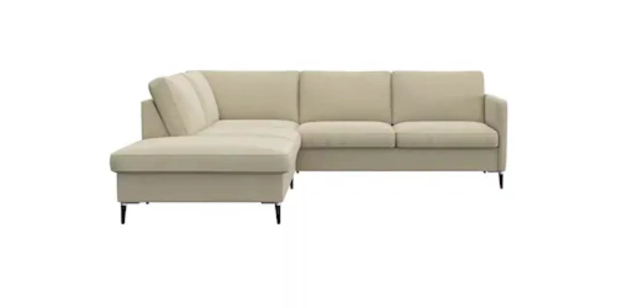 FLEXLUX Ecksofa »Fiore, L-Form«, schmale Armlehnen, Füße Alu/schwarz, B/T 2 günstig online kaufen