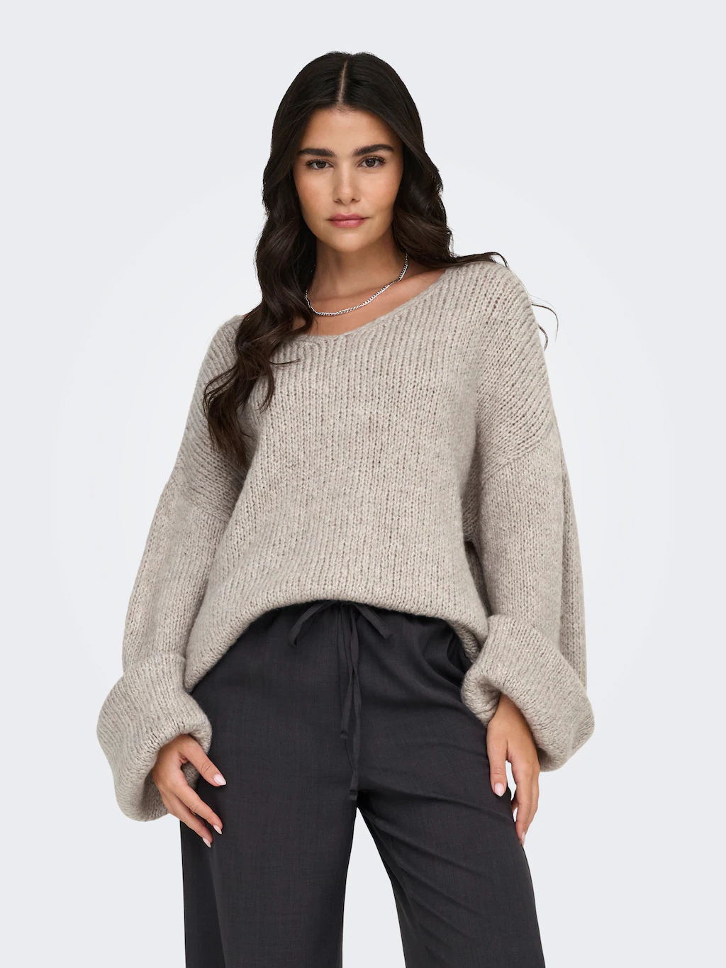 JDY V-Ausschnitt-Pullover "JDYDINEA L/S REVERSIBLE PULLOV. KNT NOOS", der V günstig online kaufen