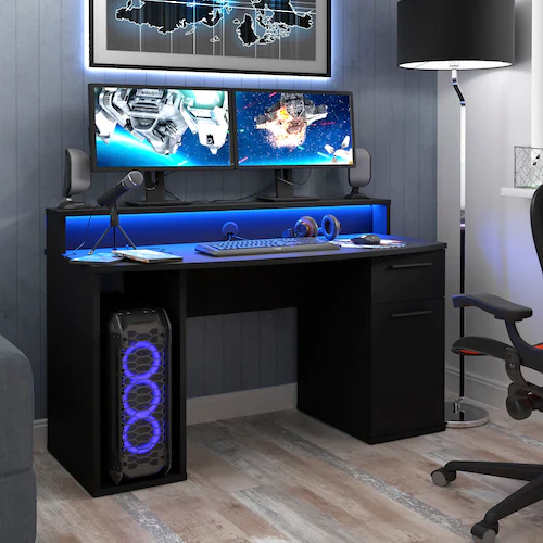 FORTE Gamingtisch "Ayo", mit LED-RGB Beleuchtung, moderner Schreibtisch, Br günstig online kaufen