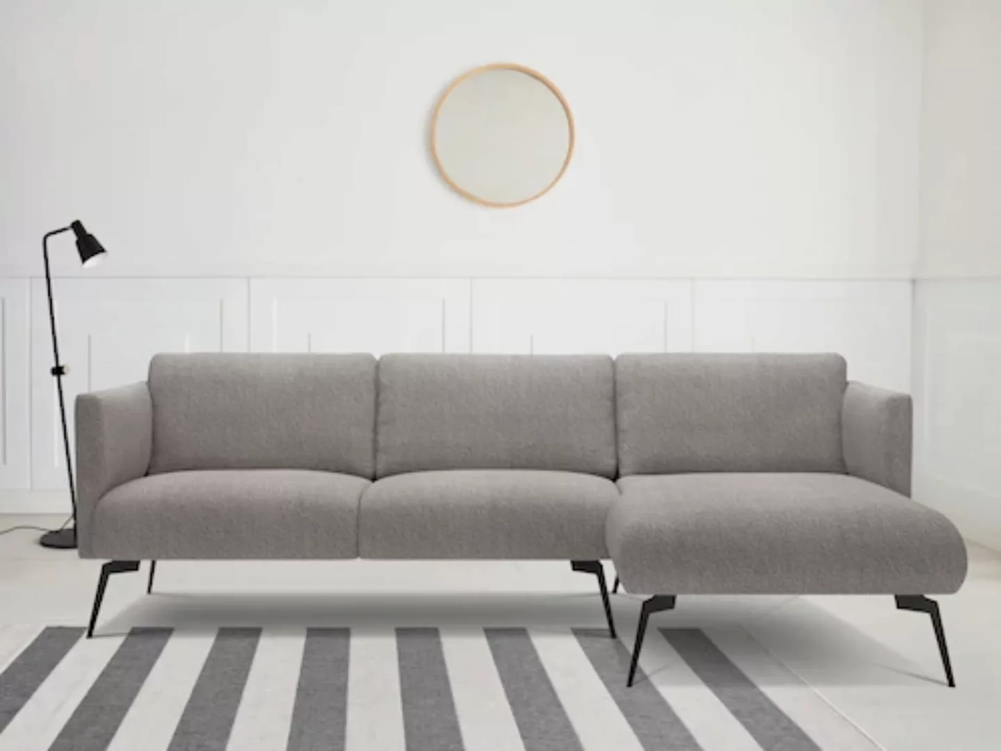 andas Ecksofa "Horna, L-Form,", mit schwarzen Metallbeinen günstig online kaufen