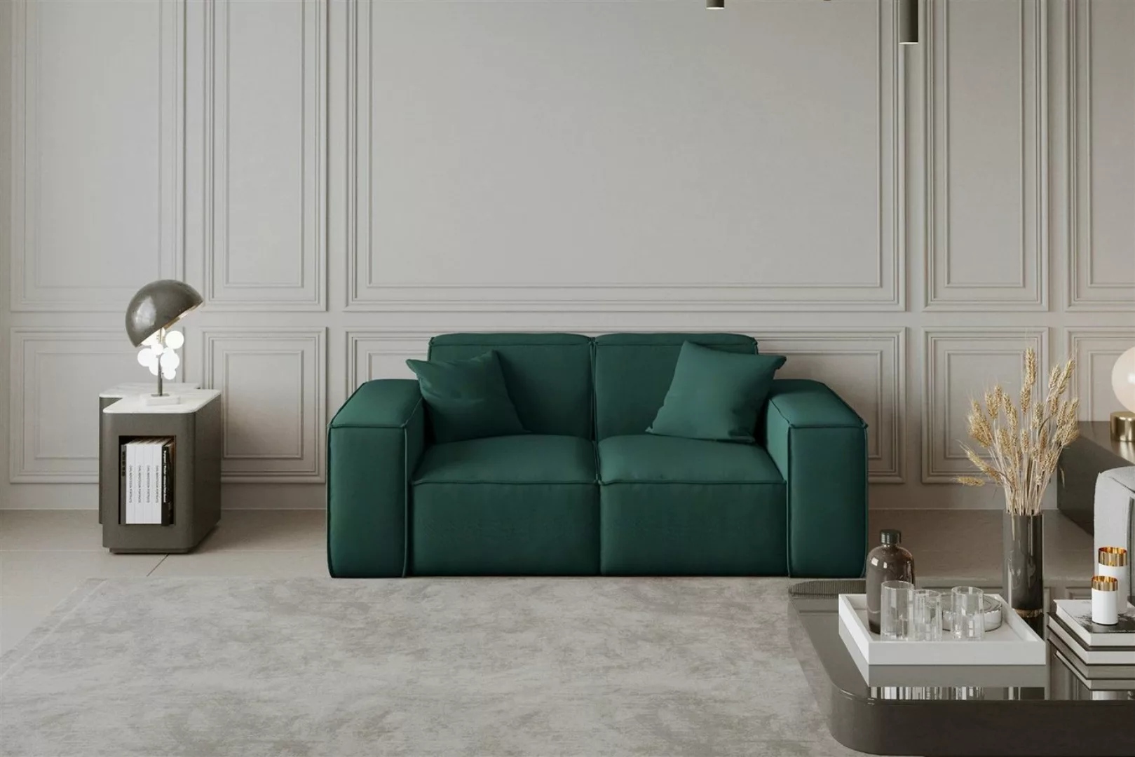 Fun Möbel Sofa Sofa Designersofa CELES 2-Sitzer in Stoff Opera Velvet und S günstig online kaufen