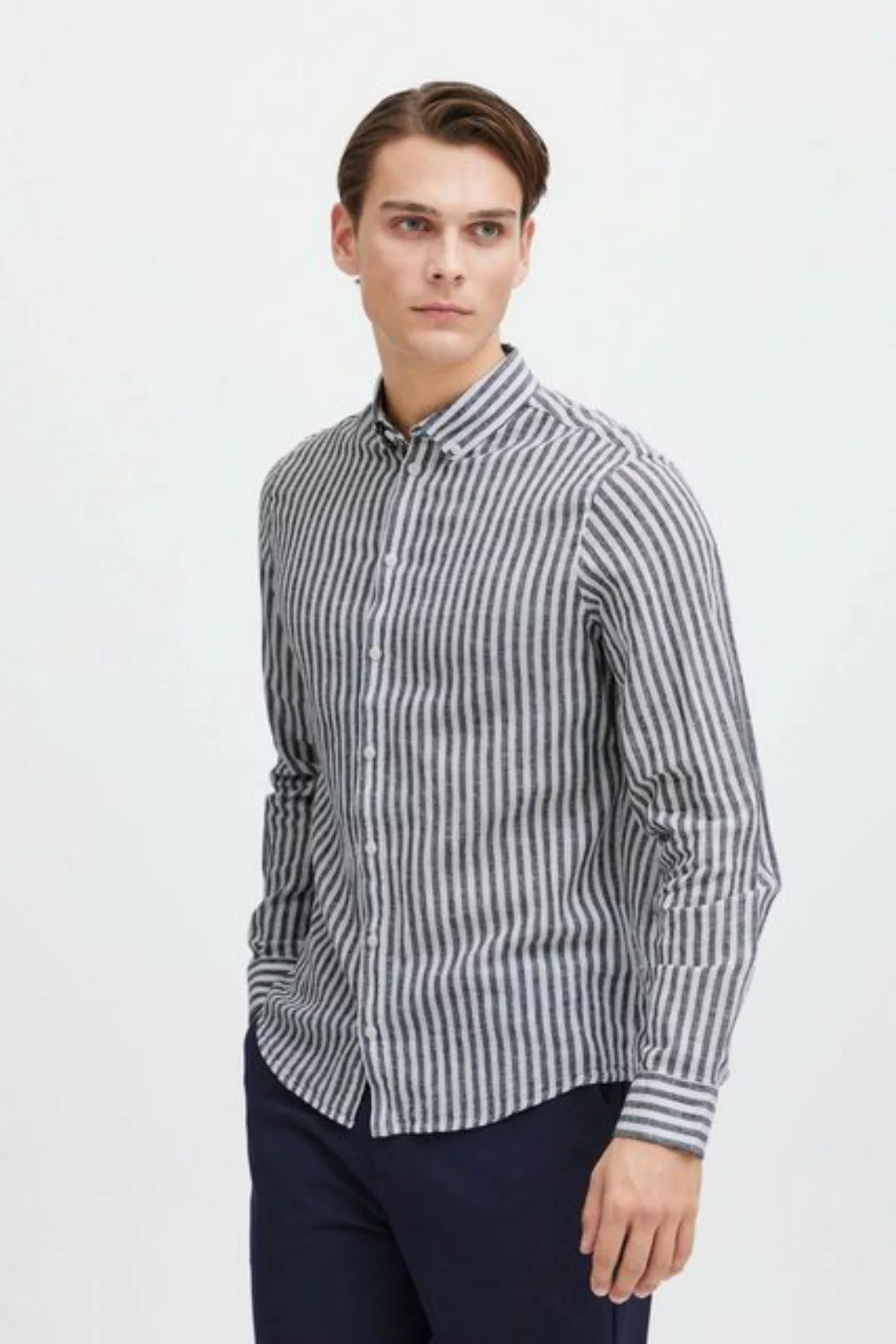 Casual Friday Langarmhemd CFAnton LS BD striped linen mix shirt sommerliche günstig online kaufen