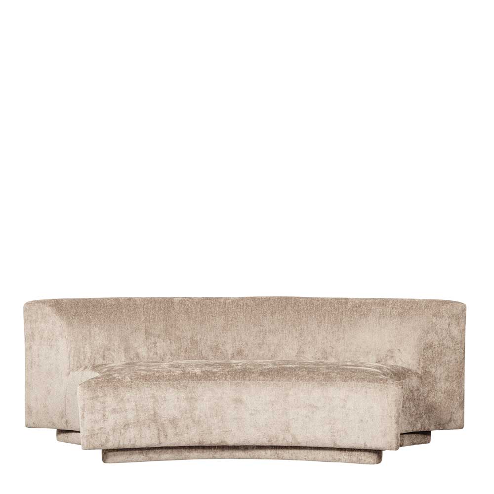 Loungesofa 2-Sitzer in Beige aus Chenillegewebe günstig online kaufen