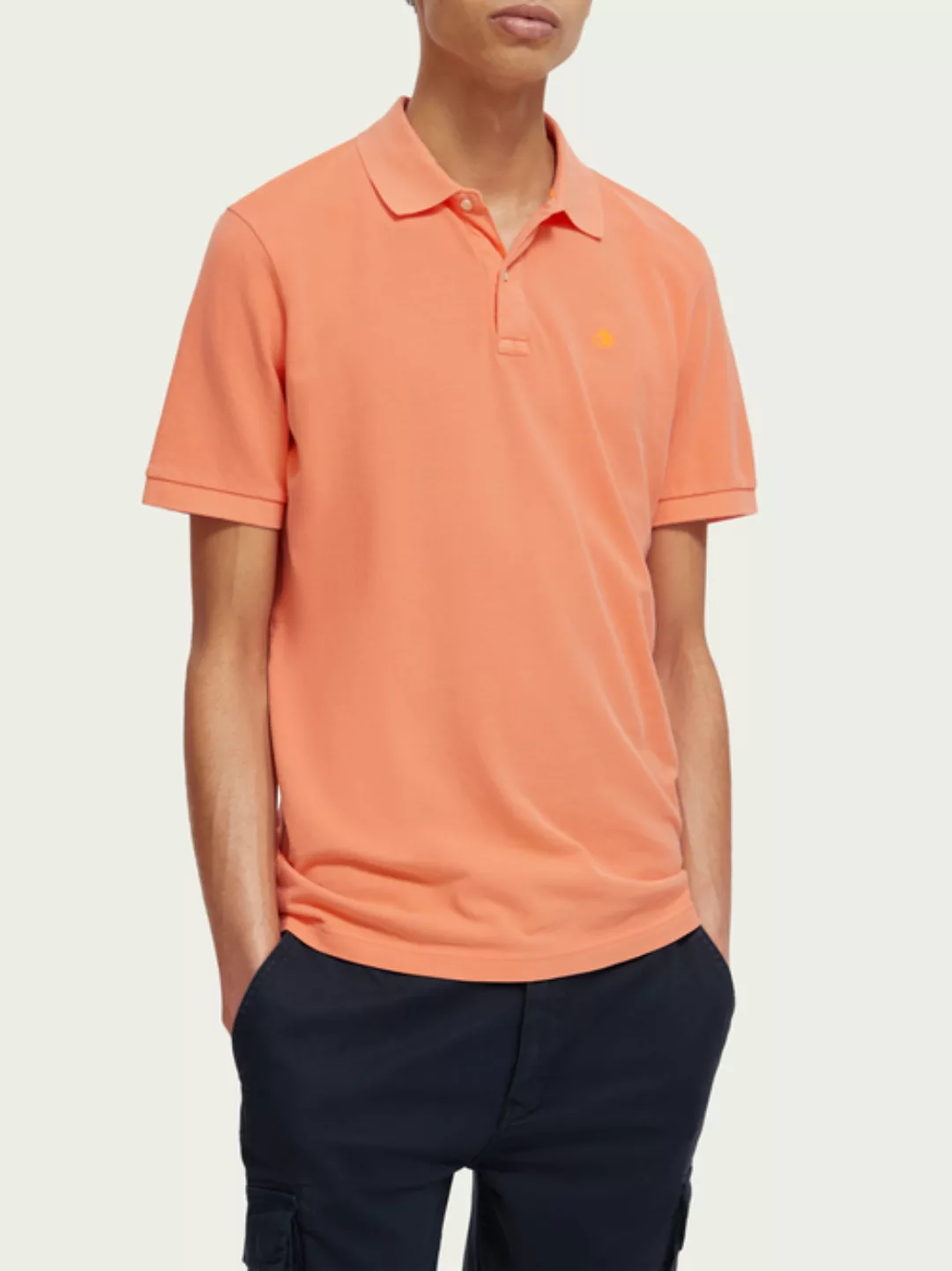 Scotch & Soda Poloshirt aus Bio-Baumwoll-Piqué mit „Garment-Dye“-Effekt günstig online kaufen