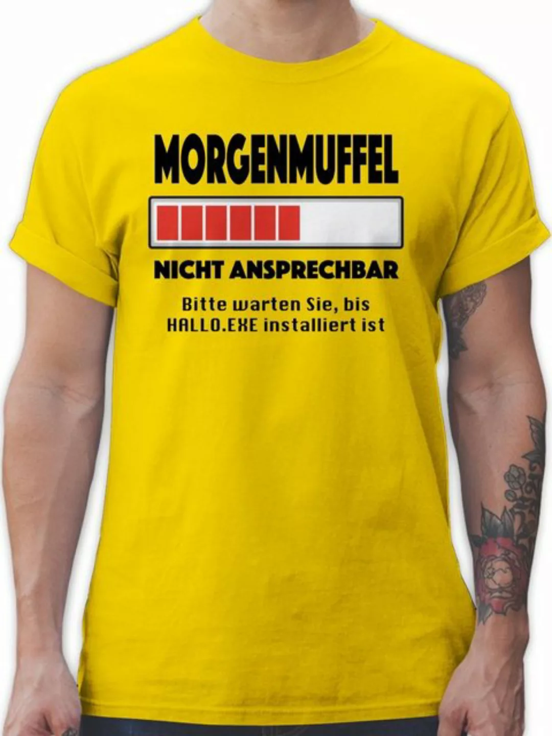 Shirtracer T-Shirt Morgenmuffel nicht ansprechbar Bitte warten Sie, bis Hal günstig online kaufen