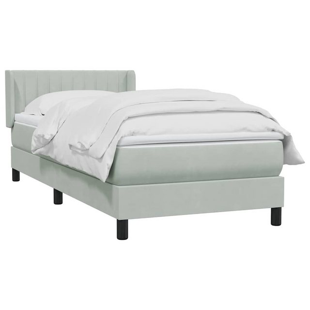 vidaXL Bett Boxspringbett mit Matratze Hellgrau 80x220 cm Samt günstig online kaufen